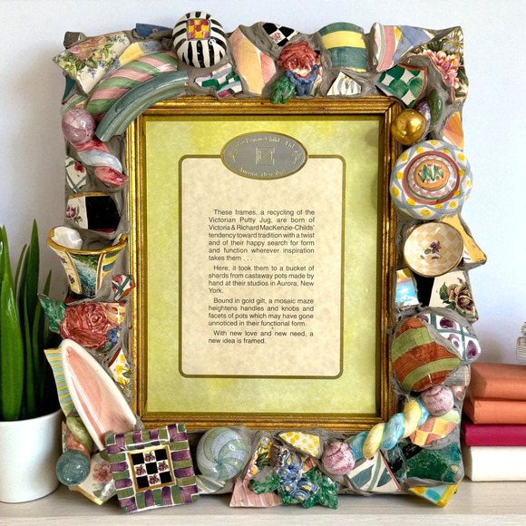 Mackenzie Childs Picture Frame Shards Putty Mixed Materials Vintage 15 x 14 READ - Picture 1 of 17